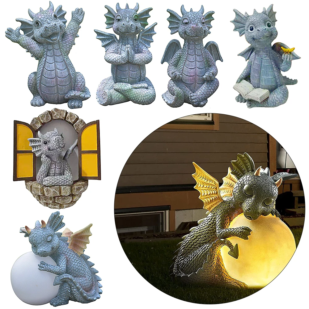 Fairy Statue Garden Dragon Meditation Garden Statue Resin Ornament Cute Dinosaur Shape Sculpture Outdoor Yard Lawn Decoration
Fairy Statue Garden Dragon Meditation Garden Statue Resin Ornament Cute Dinosaur Shape Sculpture Outdoor Yard Lawn Decoration