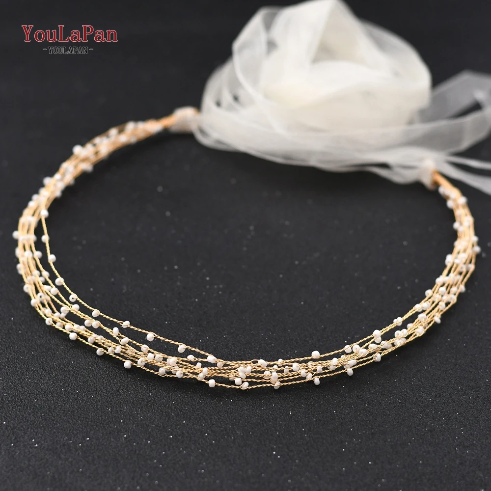 

YouLaPan SH28-G Golden Bridal Belt Beaded Wedding Belt Applique Crystal Sash for Bridesmaid Dress Sashes Belt Women Dress Belt