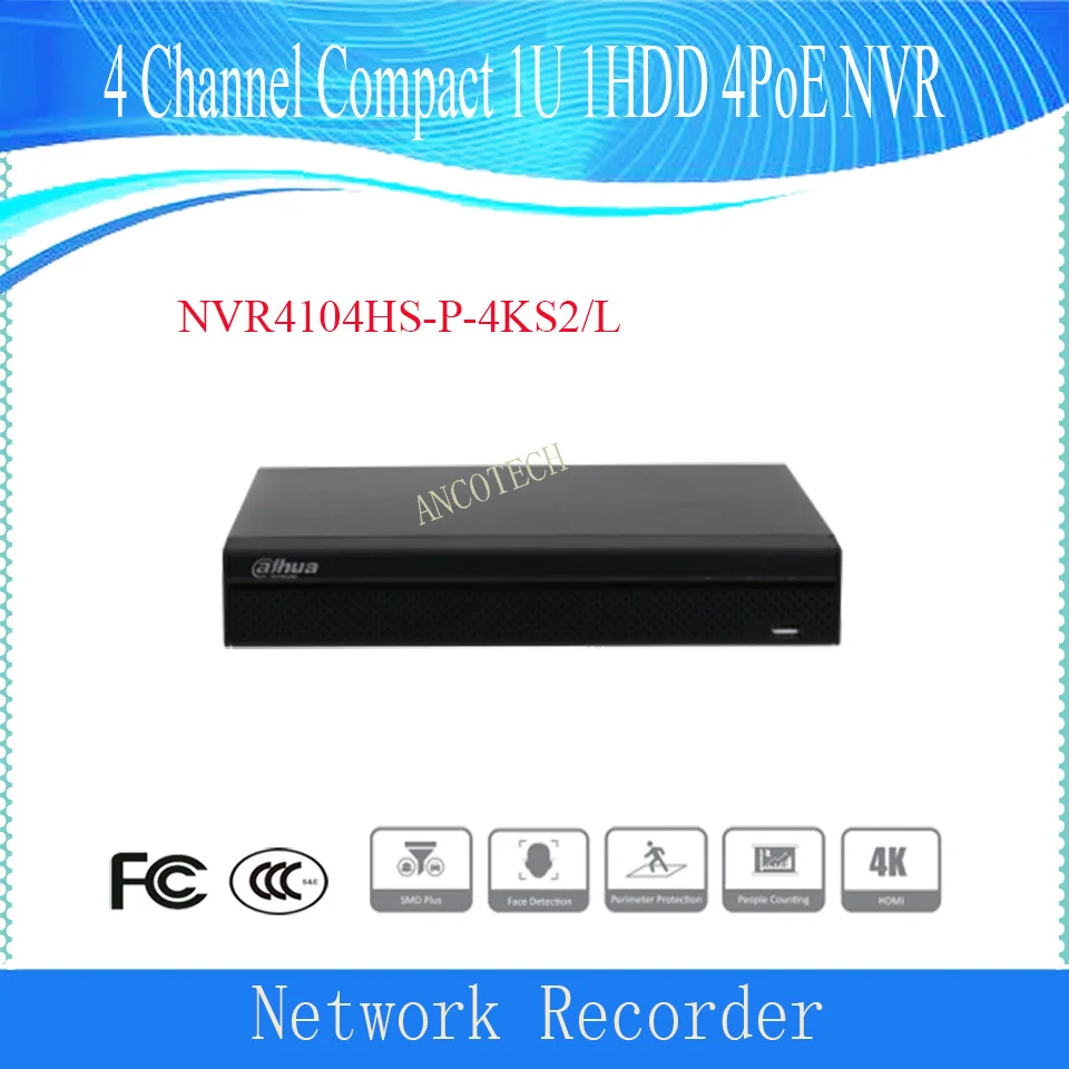 Dahua 4 Channel NVR Compact 1U 1HDD 4PoE Network Video Recorder DHI-NVR4104HS-P-4KS2/L in stock DAHUA NVR
Dahua 4 Channel NVR Compact 1U 1HDD 4PoE Network Video Recorder DHI-NVR4104HS-P-4KS2/L in stock DAHUA NVR
