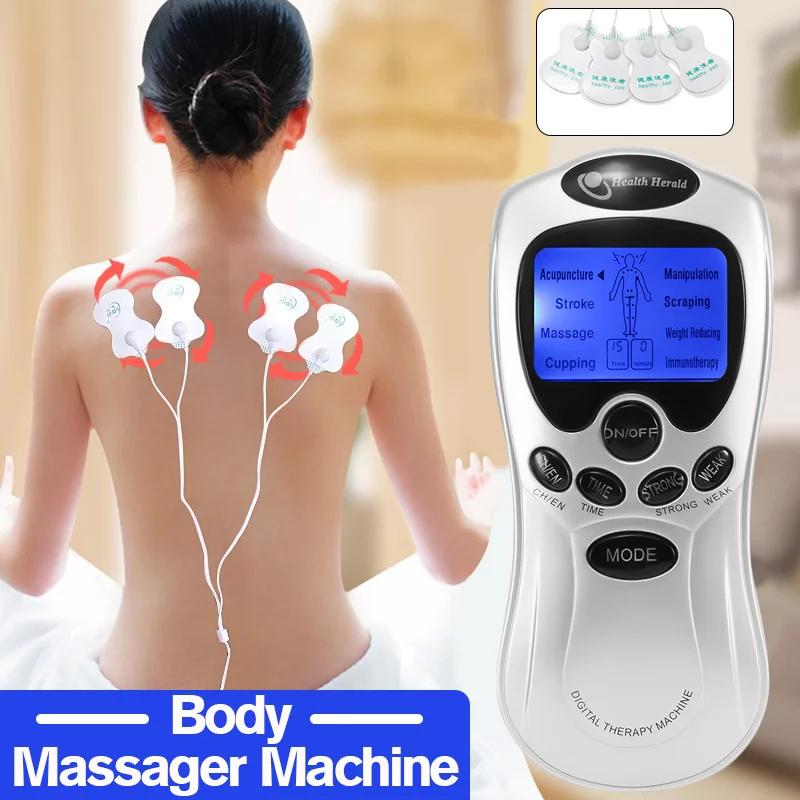 Electric Tens Machine Digital Therapy Body Pain Relief Acupuncture Massage Stimulator 4 Electrode Pads Massager Health 4 Ways
Electric Tens Machine Digital Therapy Body Pain Relief Acupuncture Massage Stimulator 4 Electrode Pads Massager Health 4 Ways