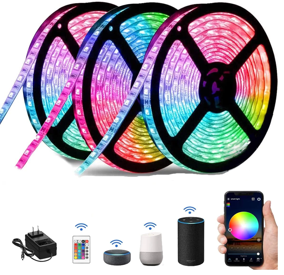 20m 10m LED Strip RGB 12V 5050 WIFI Remote Bluetooth Controller No Waterproof Flexible LED Diode Tape Party Decorate Light
20m 10m LED Strip RGB 12V 5050 WIFI Remote Bluetooth Controller No Waterproof Flexible LED Diode Tape Party Decorate Light