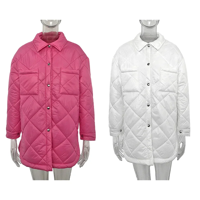 Front Buttons Parkas Women Fashion Simple Coats Women Elegant Turn Down Collar Solid Cotton Jackets Female Ladies
Front Buttons Parkas Women Fashion Simple Coats Women Elegant Turn Down Collar Solid Cotton Jackets Female Ladies