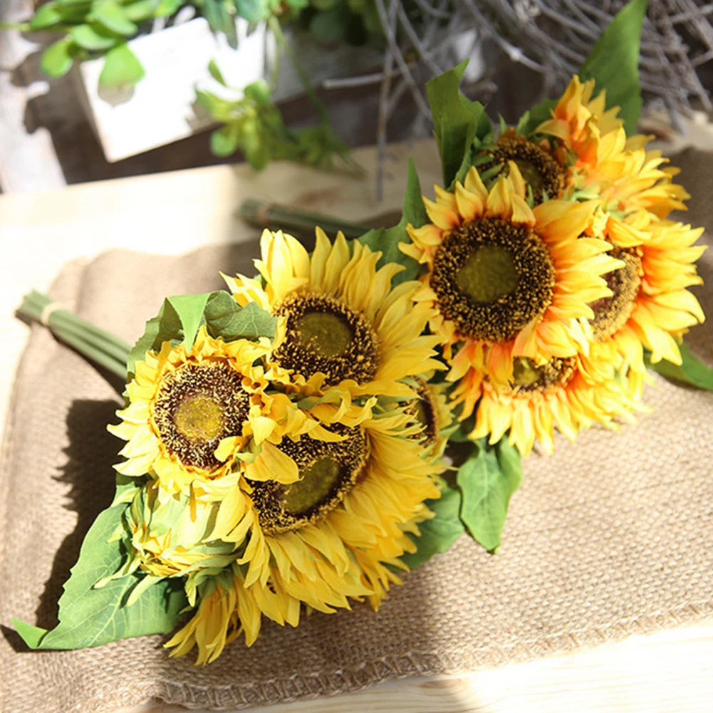 35cm 7 Heads Simulation Artificial Sunflower Bouquet Wedding Home Party Decorations Festive Supplies Photo Prop Fake Flowers
35cm 7 Heads Simulation Artificial Sunflower Bouquet Wedding Home Party Decorations Festive Supplies Photo Prop Fake Flowers