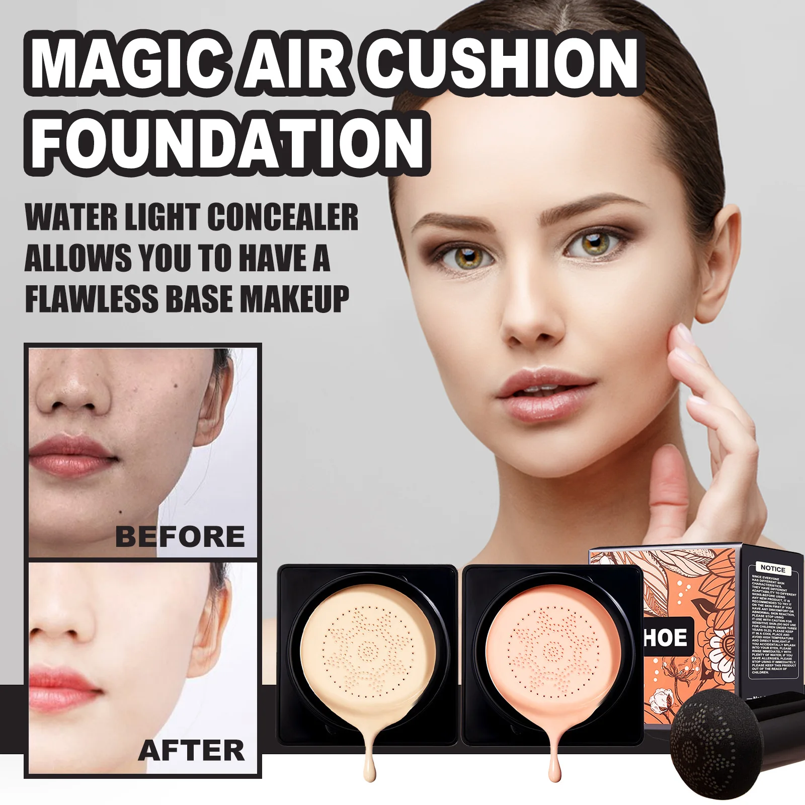 New Air Cushion Foundation Cream Base Concealer Repairing Moisturizing Brighten Face Makeup Cosmetic Dropshipping тональный крем
New Air Cushion Foundation Cream Base Concealer Repairing Moisturizing Brighten Face Makeup Cosmetic Dropshipping тональный крем