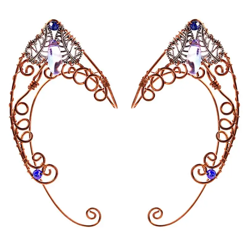 

Ear Clip Earrings Wrap Butterflies Nocuffs Wing Elf Cuff Wedding Filigree Fairy Crystal Jewelryzircon Elves