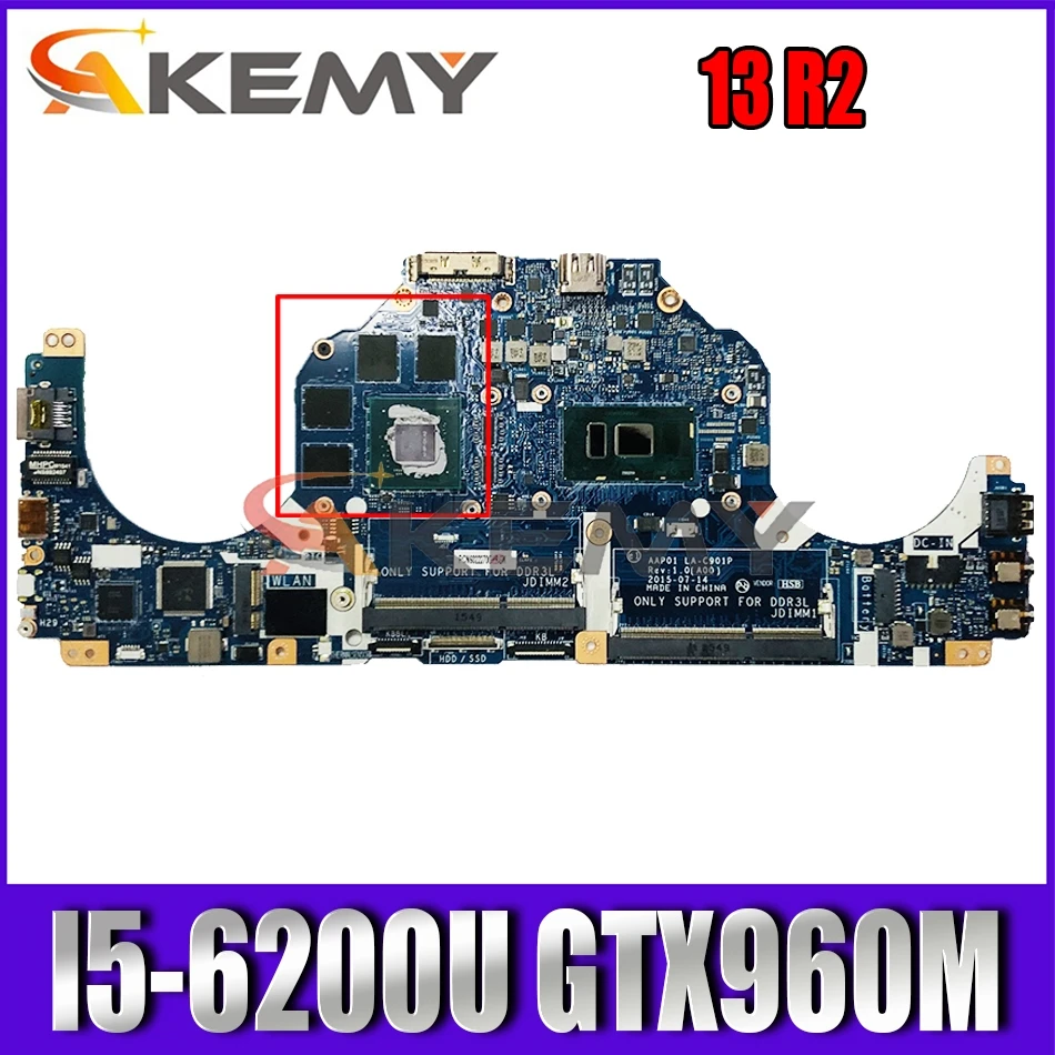 Akemy AAP01 LA-C901P для Dell Alienware 13 R2 Материнская плата ноутбука I5-6200U GTX960M CN-0VC62V VC62V материнская плата 100% тестирование
Akemy AAP01 LA-C901P для Dell Alienware 13 R2 Материнская плата ноутбука I5-6200U GTX960M CN-0VC62V VC62V материнская плата 100% тестирование