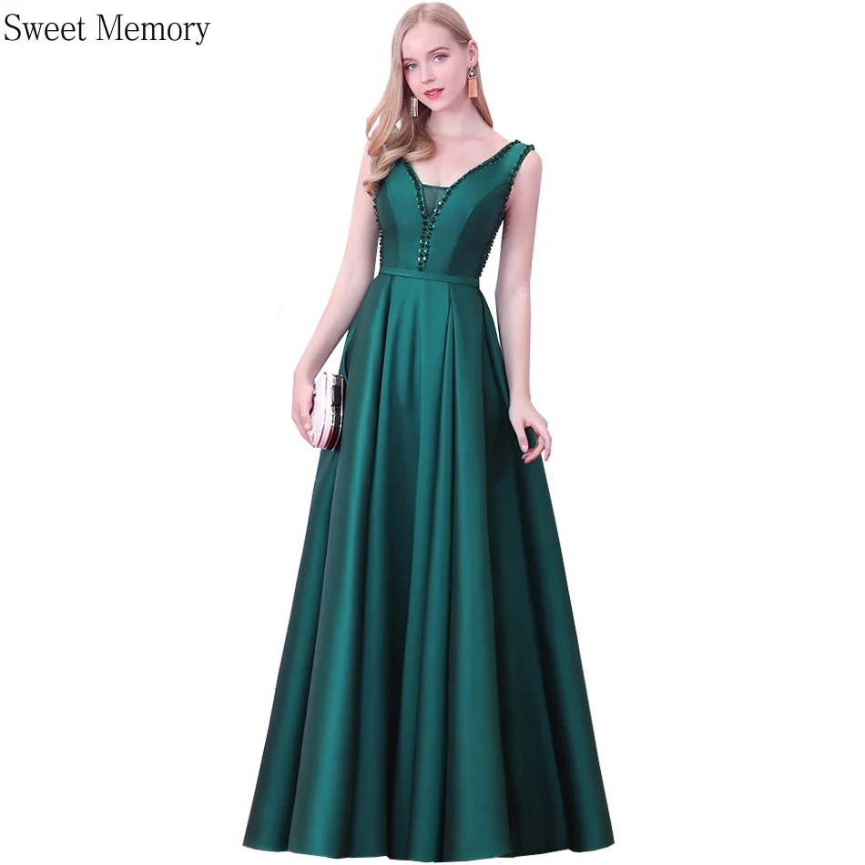 Sweet Memory Green Navy Blue Pink Purple Long Evening Dresses Lady Backless A Line V-Neck Sexy Dress 2021 Elegant Women Vestidos
Sweet Memory Green Navy Blue Pink Purple Long Evening Dresses Lady Backless A Line V-Neck Sexy Dress 2021 Elegant Women Vestidos