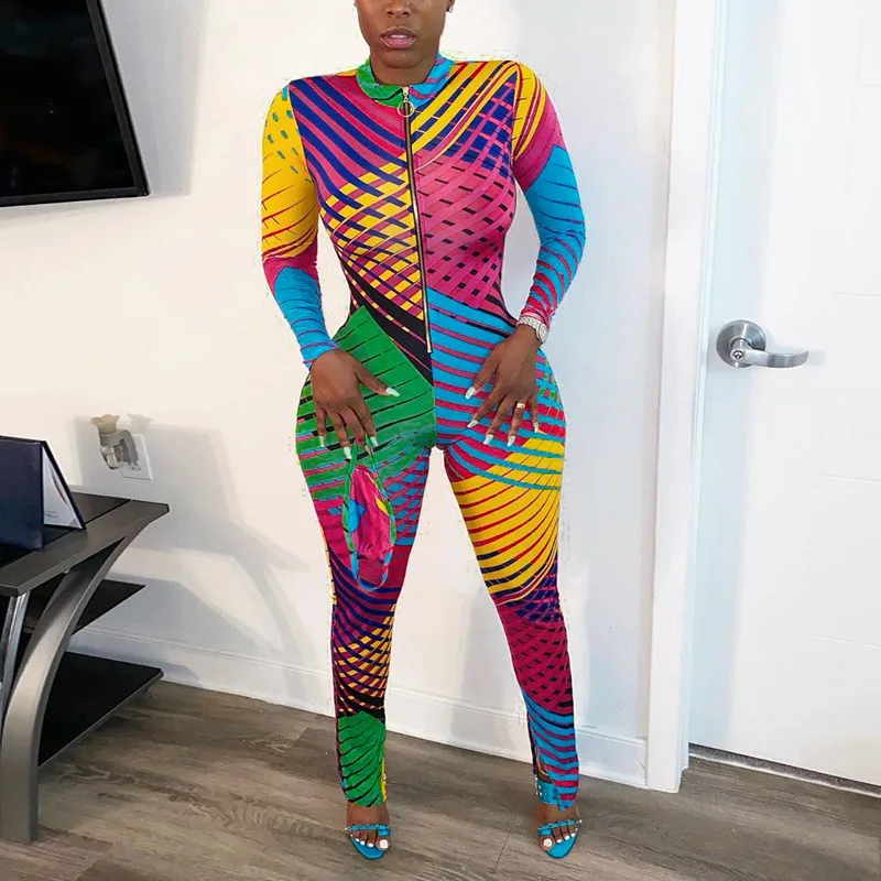 Streetwear Sexy Romper Women Jumpsuit Female Long Sleeve One Piece Outfits Zipper Multicolor Bodycon Jumpsuit Women
Streetwear Sexy Romper Women Jumpsuit Female Long Sleeve One Piece Outfits Zipper Multicolor Bodycon Jumpsuit Women