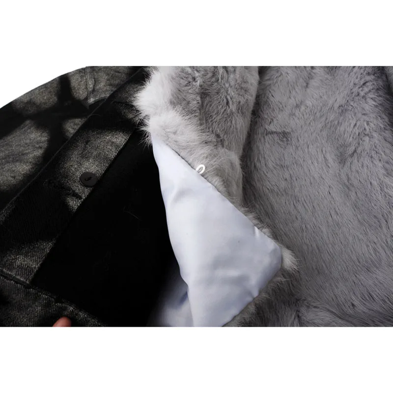 Fox Fur Collar Rabbit Fur Liner Denim Jacket Coat Women Winter Loose Thick Warm Black Jeans Jacket Casual Short Outerwear Female
Fox Fur Collar Rabbit Fur Liner Denim Jacket Coat Women Winter Loose Thick Warm Black Jeans Jacket Casual Short Outerwear Female