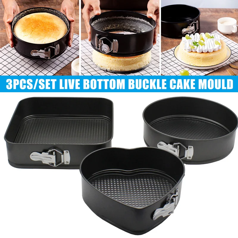 3pcs Cake Mold Square Heart Shaped Round Non-stick with Removable Bottom Cake Pan with Buckle AA
3pcs Cake Mold Square Heart Shaped Round Non-stick with Removable Bottom Cake Pan with Buckle AA