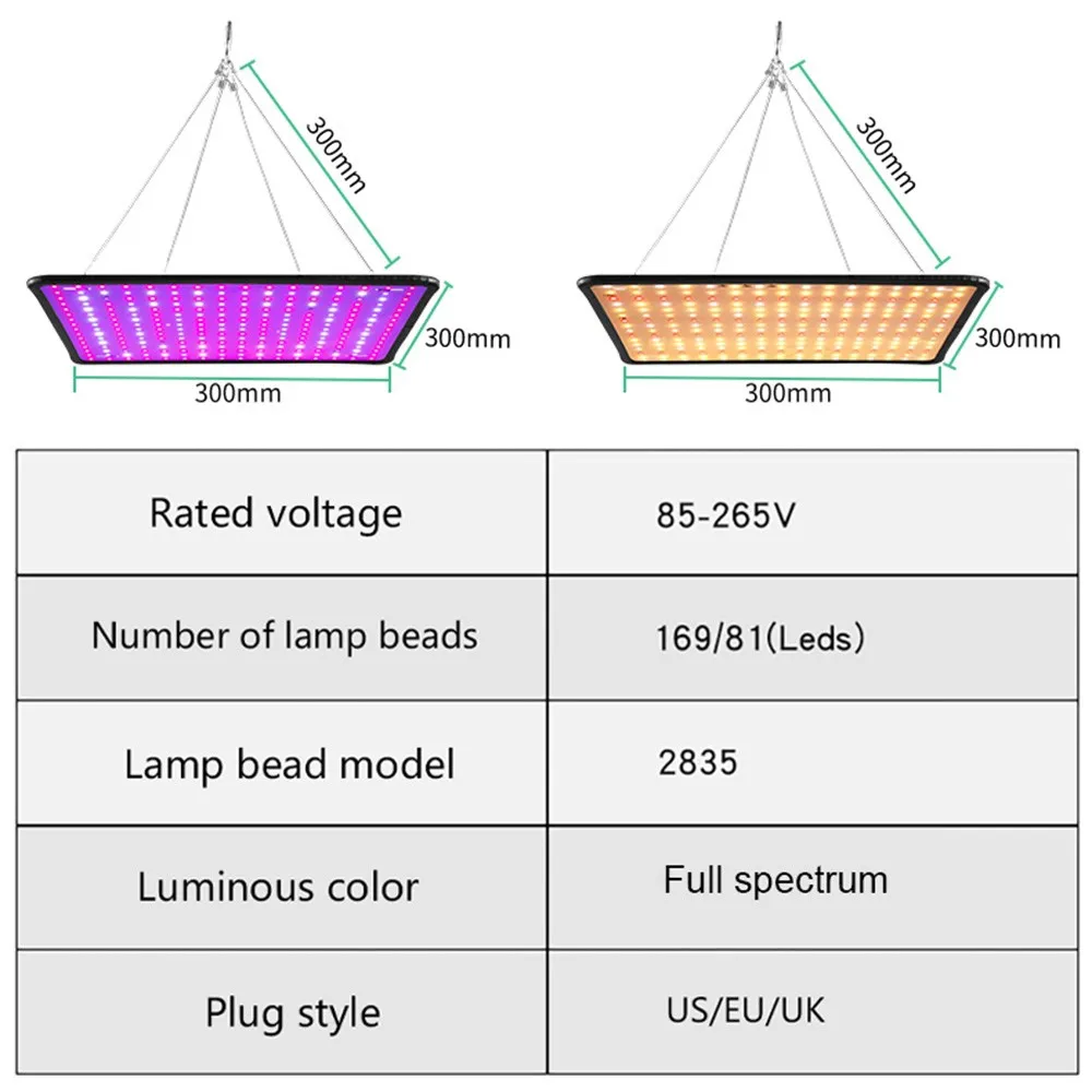 LED Grow Light US/EU/UK Full Spectrum Sunshine Growth Bulb Ultra Thin Plant Growing Light Led Plant Lamp for Vegetables
LED Grow Light US/EU/UK Full Spectrum Sunshine Growth Bulb Ultra Thin Plant Growing Light Led Plant Lamp for Vegetables
