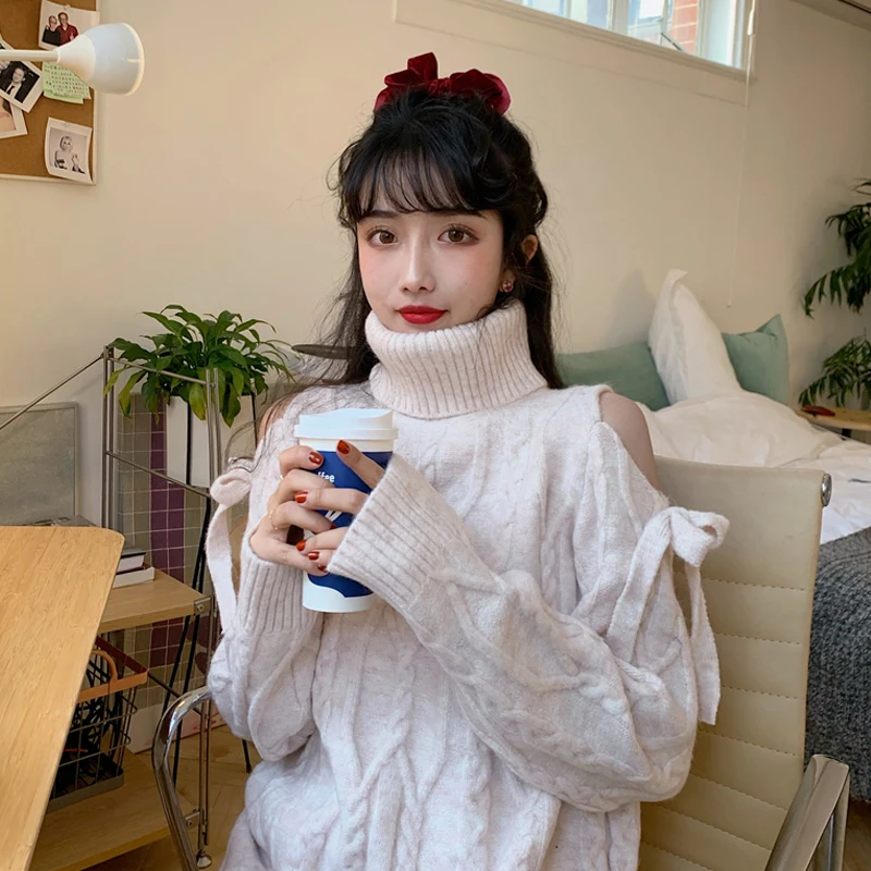 Sannian Off-shoulder Mid-length Turtleneck Sweater Women's Clothes Spring And Autumn 2021 New Female Loose Pullover Sweater Top
Sannian Off-shoulder Mid-length Turtleneck Sweater Women's Clothes Spring And Autumn 2021 New Female Loose Pullover Sweater Top