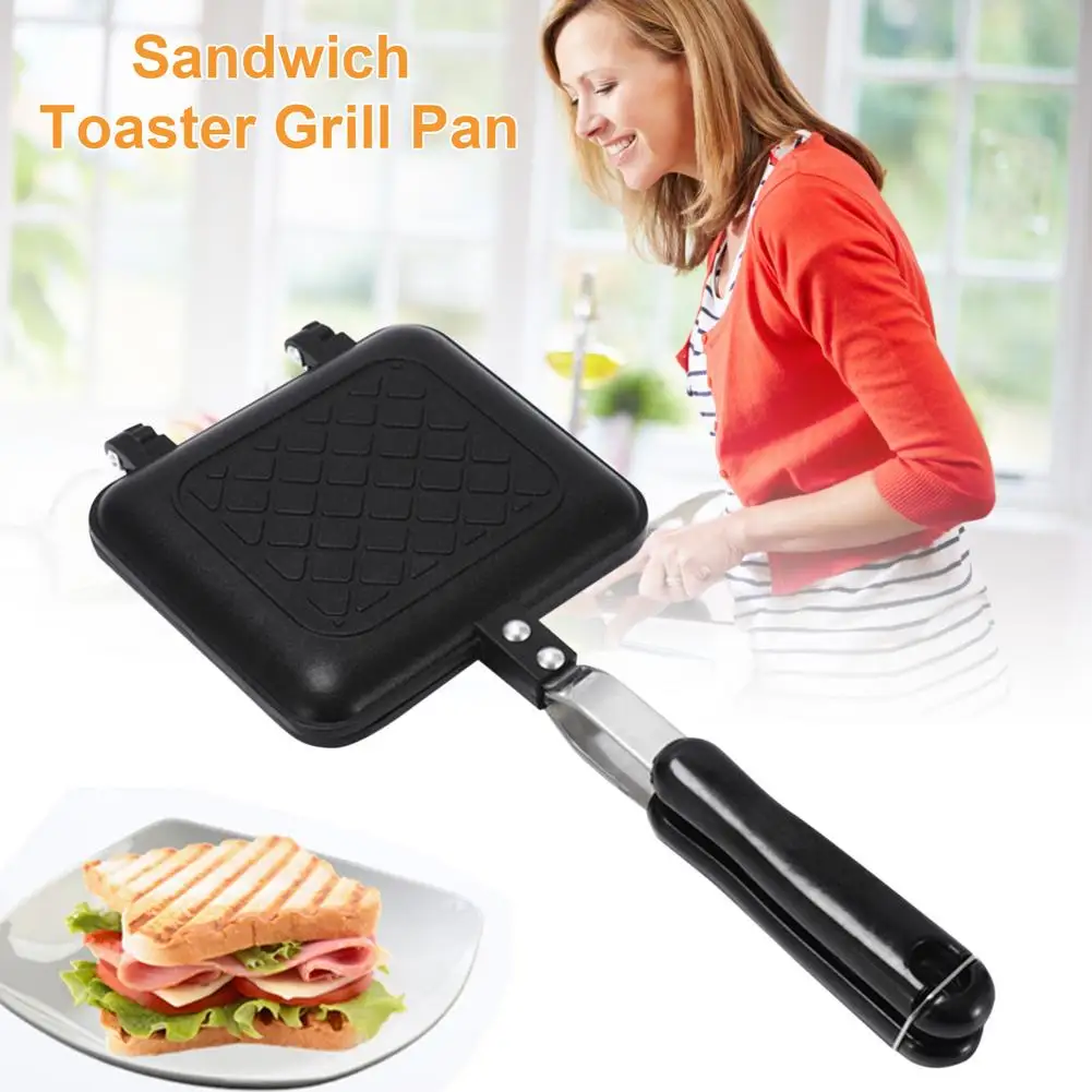 

Mini Sandwich Maker Grill Non-Stick Pan Waffle Toaster Cake Breakfast Machine Barbecue Steak Frying Oven Camping