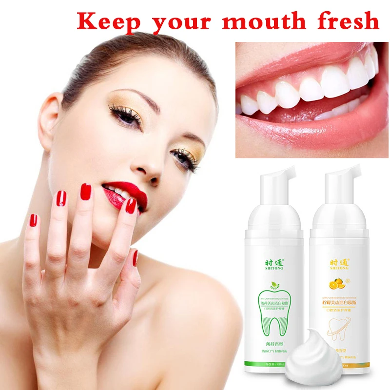 

Fresh Breath Mint Lemon Flavor Mousse Taste Fluoride-Free Intensive Cleaning Stain Removal Whitening Toothpaste New Arrival
