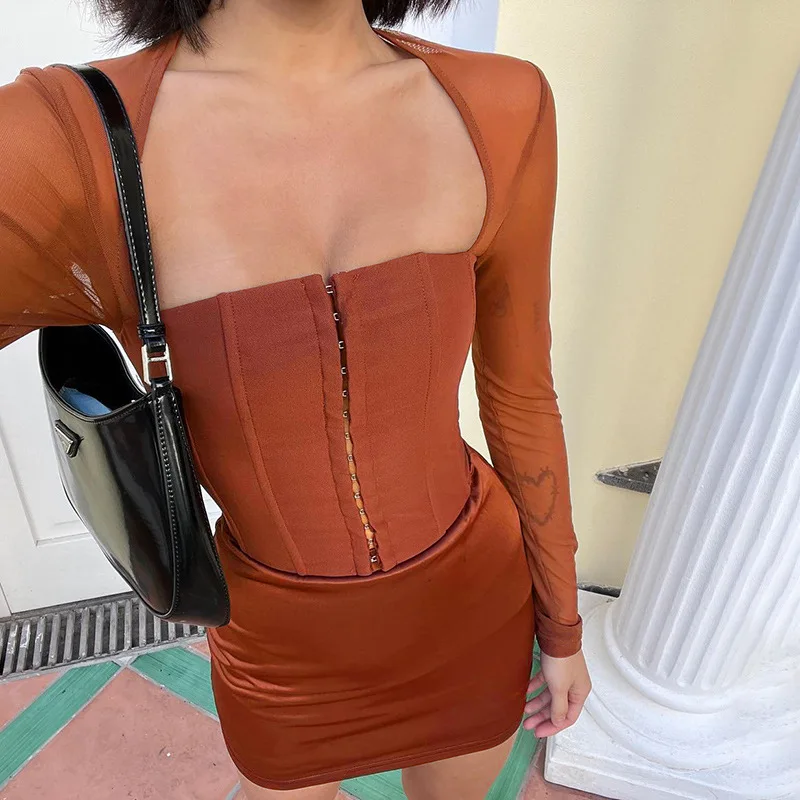 Spring Autumn Sexy Elegant Long Sleeve Mesh Sheer Button Up Women's Tops Cropped T-Shirts Blouses Top Tees Streetwear Clothes
Spring Autumn Sexy Elegant Long Sleeve Mesh Sheer Button Up Women's Tops Cropped T-Shirts Blouses Top Tees Streetwear Clothes