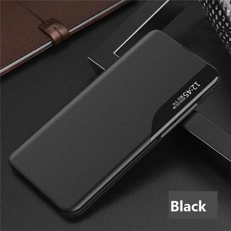Чехол с окошком для Xiaomi Redmi Note 9 Pro 9s Магнитный кожаный чехол Mi 10 8 8T 9A 9C
