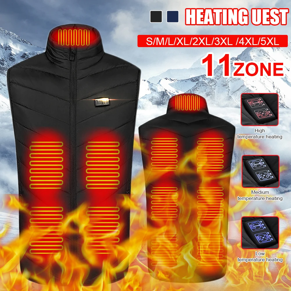 11 Heated Vest Sleeveless Jacket Intelligent Electric Heating Thermal Warm Vest with 3 Temperature Setting Outdoor Unisex Jacket
11 Heated Vest Sleeveless Jacket Intelligent Electric Heating Thermal Warm Vest with 3 Temperature Setting Outdoor Unisex Jacket