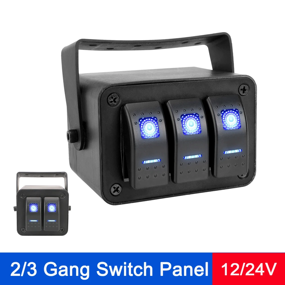 2/3 Gang Rocker Switch Panel With Bule LED Light Indicator Waterproof Rotate Case 12-24V Retrofit Kit Car Accessories
2/3 Gang Rocker Switch Panel With Bule LED Light Indicator Waterproof Rotate Case 12-24V Retrofit Kit Car Accessories