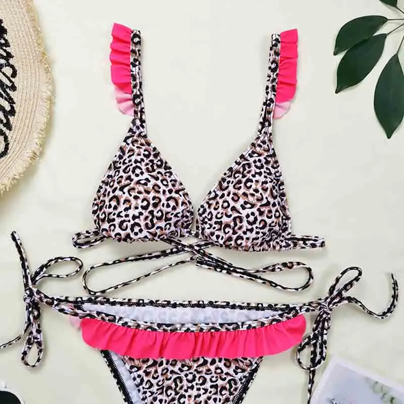Sexy Leopard Print Ruffle Bikini Women Swimsuit Push Up Bandage Halter Bikini Set Brazilian Bathing Suit Swim Suit Female E13
Sexy Leopard Print Ruffle Bikini Women Swimsuit Push Up Bandage Halter Bikini Set Brazilian Bathing Suit Swim Suit Female E13