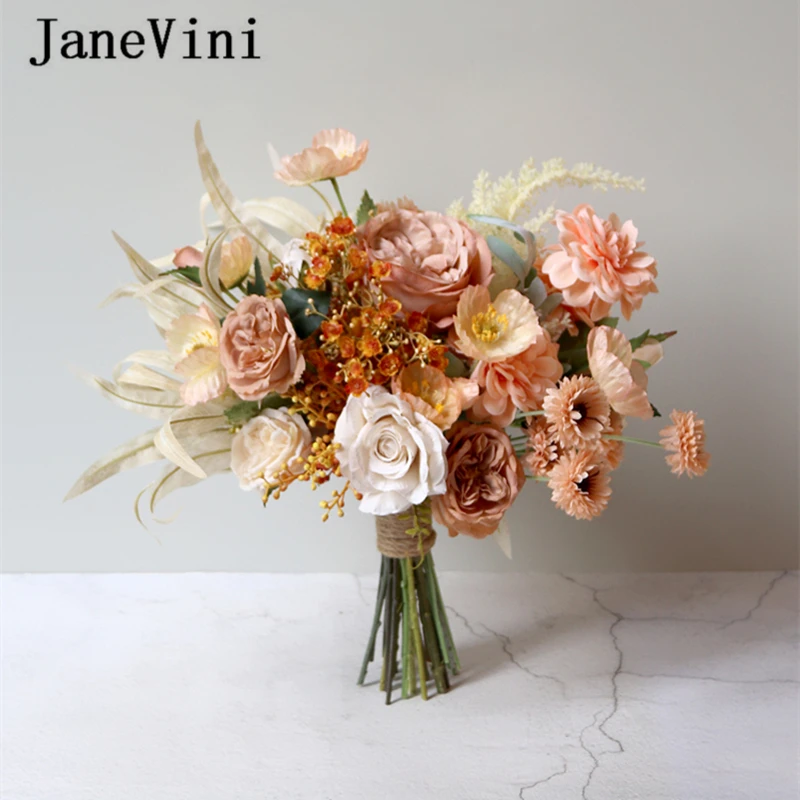 JaneVini 2021 Новый искусственное Шампанское Свадебный букет в винтажном стиле шелковый пион розового цвета с цветами для подружки невесты на св...
JaneVini 2021 Новый искусственное Шампанское Свадебный букет в винтажном стиле шелковый пион розового цвета с цветами для подружки невесты на св...