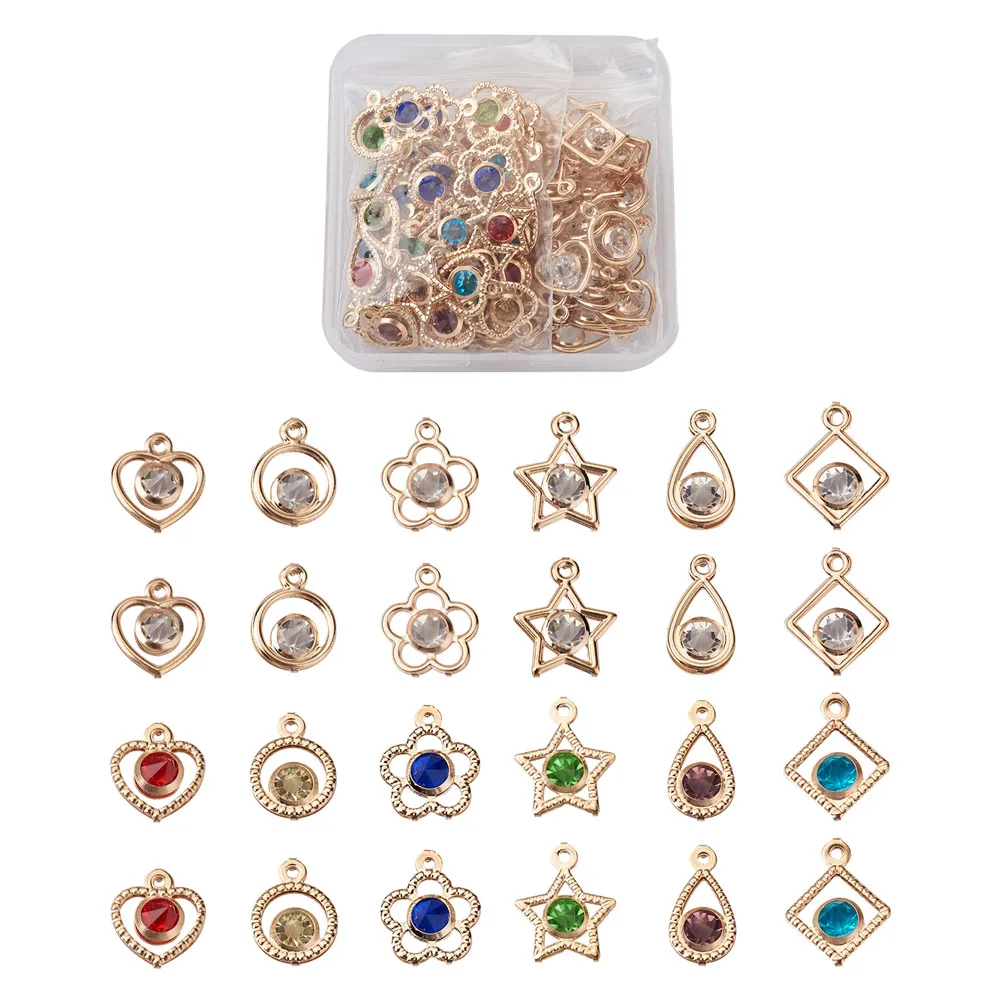 96Pcs Alloy Rhinestone Crystal Pendants Charms Heart Star Teardrop Flower Charm For DIY Necklace Earring Dangle Jewelry Making
96Pcs Alloy Rhinestone Crystal Pendants Charms Heart Star Teardrop Flower Charm For DIY Necklace Earring Dangle Jewelry Making