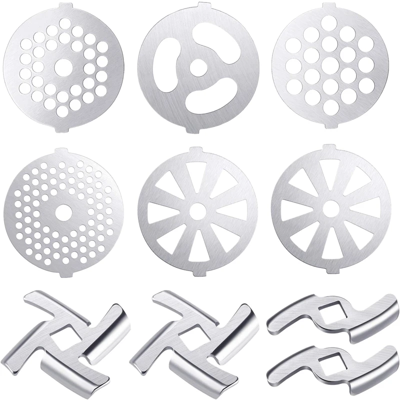 9 Pcs Meat Grinder Blades Meat Grinder Plate Discs Stainless Steel Food Grinder Accessories for Size 5 Stand Mixer and Meat Grin
9 Pcs Meat Grinder Blades Meat Grinder Plate Discs Stainless Steel Food Grinder Accessories for Size 5 Stand Mixer and Meat Grin