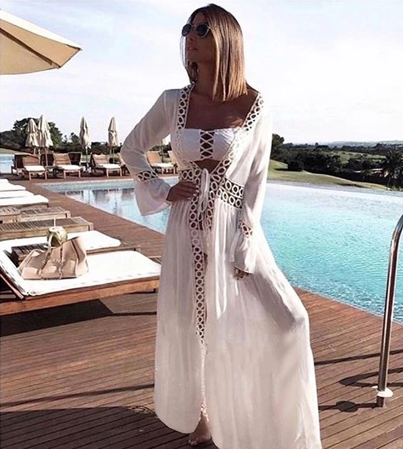 2021 White Knitted Beach Cover up Dress Crochet Tunic Long Pareos Bikinis Cover ups Swim Cover up Robe Plage Beachwear
2021 White Knitted Beach Cover up Dress Crochet Tunic Long Pareos Bikinis Cover ups Swim Cover up Robe Plage Beachwear