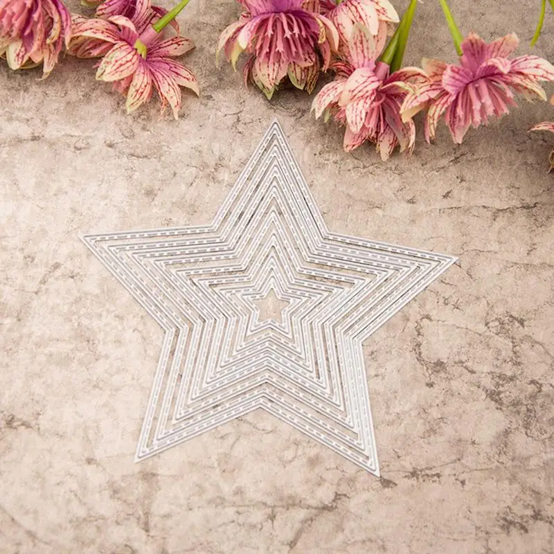 Five-pointed Star Cutting Dies Kit Stitch Star Nesting Embossing Stencil DIY Making Cover Album Frame Decorative Metal Mold
Five-pointed Star Cutting Dies Kit Stitch Star Nesting Embossing Stencil DIY Making Cover Album Frame Decorative Metal Mold