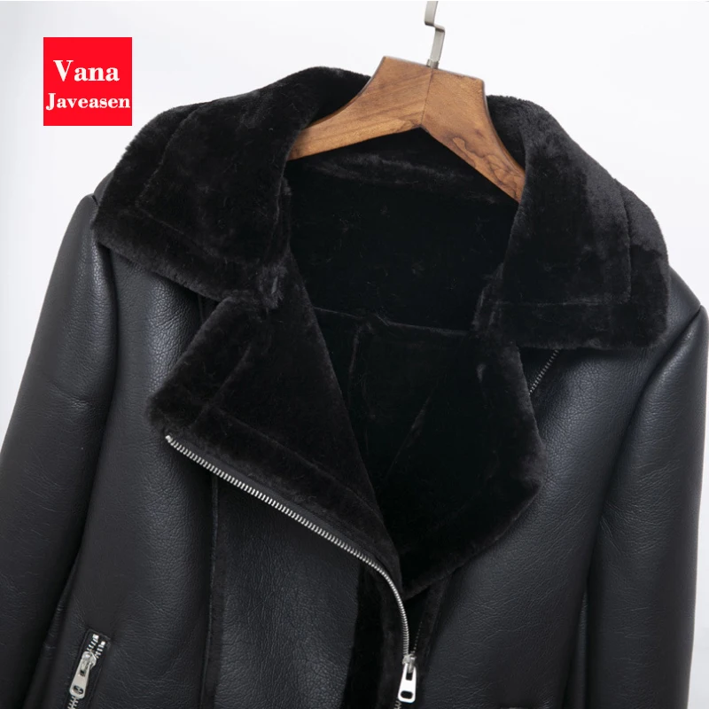 Vana Javeasen PU Leather Jacket Women Slim Fit Long Sleeves Warm Wool Lining Coat Outwear Turn-down Jacket Leather Streetwear
Vana Javeasen PU Leather Jacket Women Slim Fit Long Sleeves Warm Wool Lining Coat Outwear Turn-down Jacket Leather Streetwear