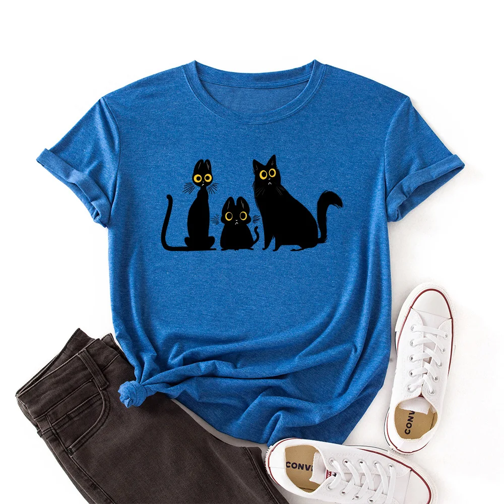 Women Cotton Tees Funny Cartoon Cat Print Short Sleeve T-shirt Summer Lady Tops Harajuku Female Oversized T Shirt
Women Cotton Tees Funny Cartoon Cat Print Short Sleeve T-shirt Summer Lady Tops Harajuku Female Oversized T Shirt