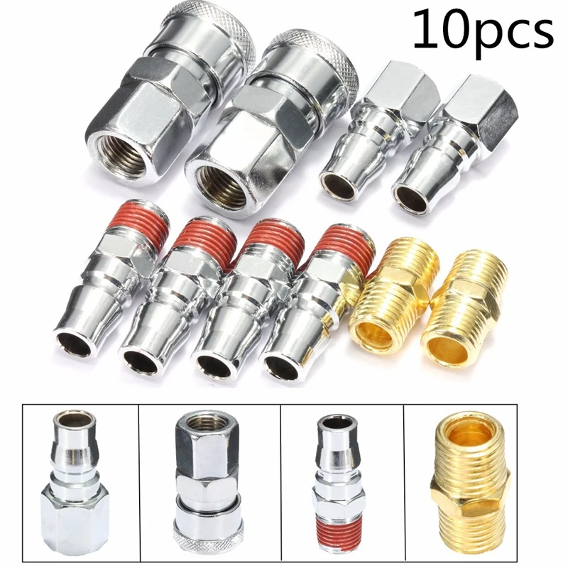 Retail 10Pcs 1/4 inch BSP Air Line Hose Compressor Fitting Connector Coupler Quick Release Pneumatic Parts for Air Tools Hardwar
Retail 10Pcs 1/4 inch BSP Air Line Hose Compressor Fitting Connector Coupler Quick Release Pneumatic Parts for Air Tools Hardwar