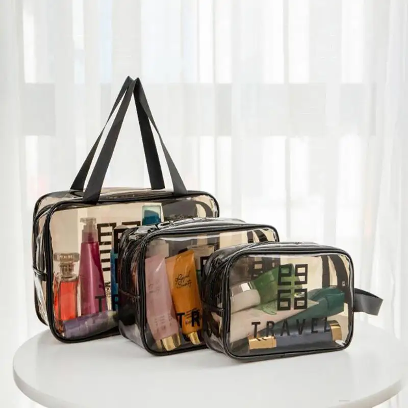 Transparent PVC Women Cosmetic Bag Waterproof Clear Makeup Bags Make Up Storag Large Capacity Portable Bath Toiletry Wash Bag 
Transparent PVC Women Cosmetic Bag Waterproof Clear Makeup Bags Make Up Storag Large Capacity Portable Bath Toiletry Wash Bag