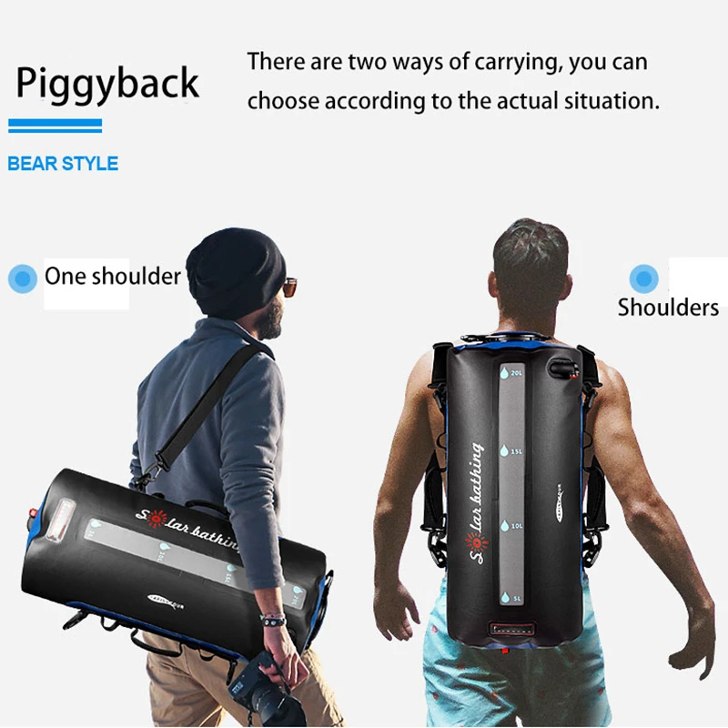 Hot-AFISHTOUR Upgraded Solar Shower Bag for Camping 20L Summer Shower Bag with Removable Hose and On-Off Switchable Shower Head
Hot-AFISHTOUR Upgraded Solar Shower Bag for Camping 20L Summer Shower Bag with Removable Hose and On-Off Switchable Shower Head