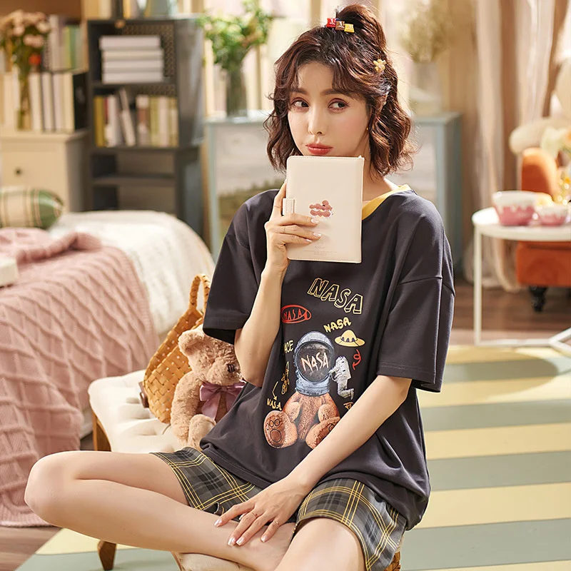 New Cartoon Pajamas, Housewear Pajamas, Women's Summer Suit, Cotton Short Sleeve, Casual And Lovely, Can Be Worn Out
New Cartoon Pajamas, Housewear Pajamas, Women's Summer Suit, Cotton Short Sleeve, Casual And Lovely, Can Be Worn Out