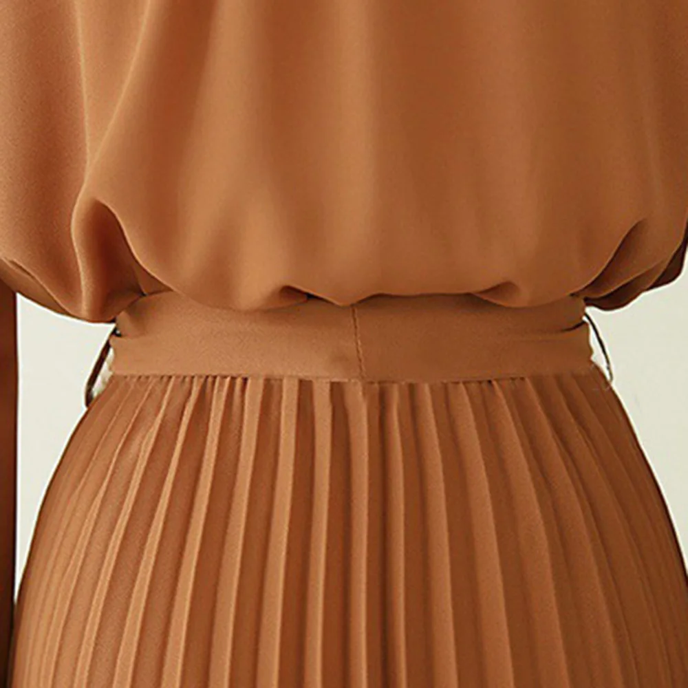Korean Version Japanese Dress Spring Autumn Fashion Temperament Chiffon Pleated Stand-up Collar Long Sleeve Woman's Dress
Korean Version Japanese Dress Spring Autumn Fashion Temperament Chiffon Pleated Stand-up Collar Long Sleeve Woman's Dress