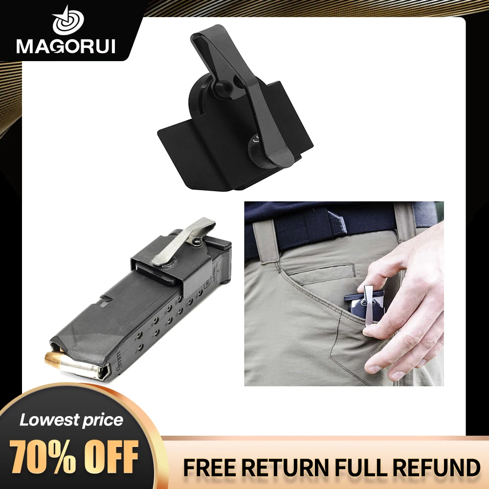 MAGORUI Magnetic Pocket Magazine HolderHeavy-duty Magazine Holder for Pocket Standard Clips for 9mm / .40 S&W for Hunting
MAGORUI Magnetic Pocket Magazine HolderHeavy-duty Magazine Holder for Pocket Standard Clips for 9mm / .40 S&W for Hunting