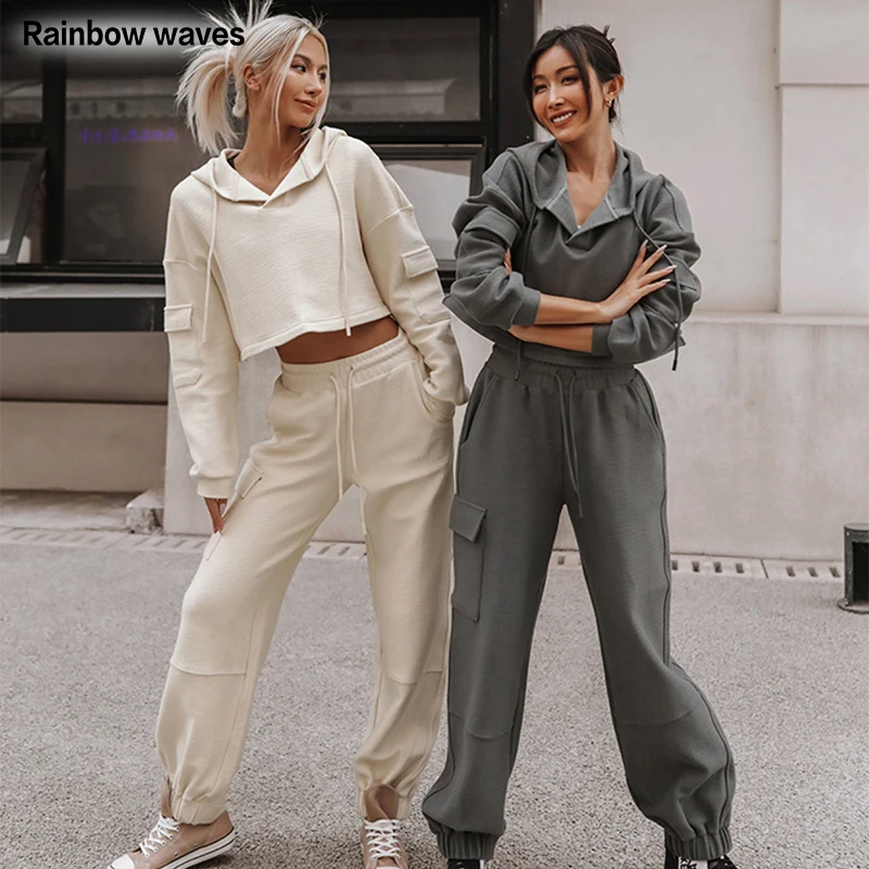 Rainbowwaves Women's Tracksuits Suit Pullovers Hooded Sweatshirt and Sweatpants Two Pieces Set Solid Casual Sport Warm Outfit
Rainbowwaves Women's Tracksuits Suit Pullovers Hooded Sweatshirt and Sweatpants Two Pieces Set Solid Casual Sport Warm Outfit