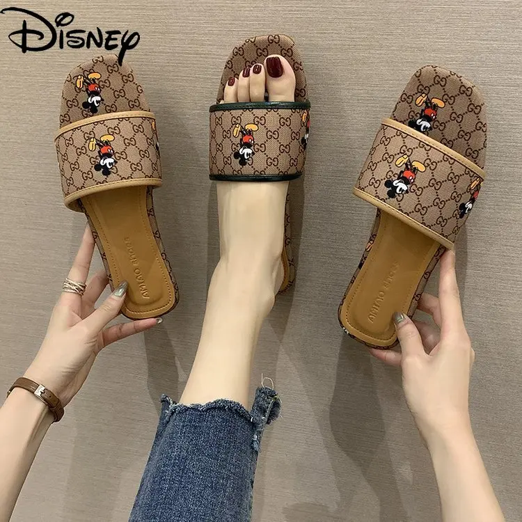 Original Disney Mickey Square Head Ladies Sandals Canvas Flip Flops Summer Fashion Outer Wear Half Slippers
Original Disney Mickey Square Head Ladies Sandals Canvas Flip Flops Summer Fashion Outer Wear Half Slippers