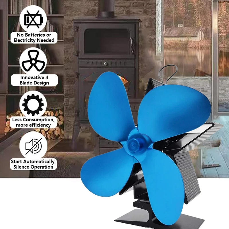 Fireplace Fan 4-Blade, Hot Blast Stove Cooling Fan for Wood Burners, Ultra-Quiet and Environmentally Friendly
Fireplace Fan 4-Blade, Hot Blast Stove Cooling Fan for Wood Burners, Ultra-Quiet and Environmentally Friendly