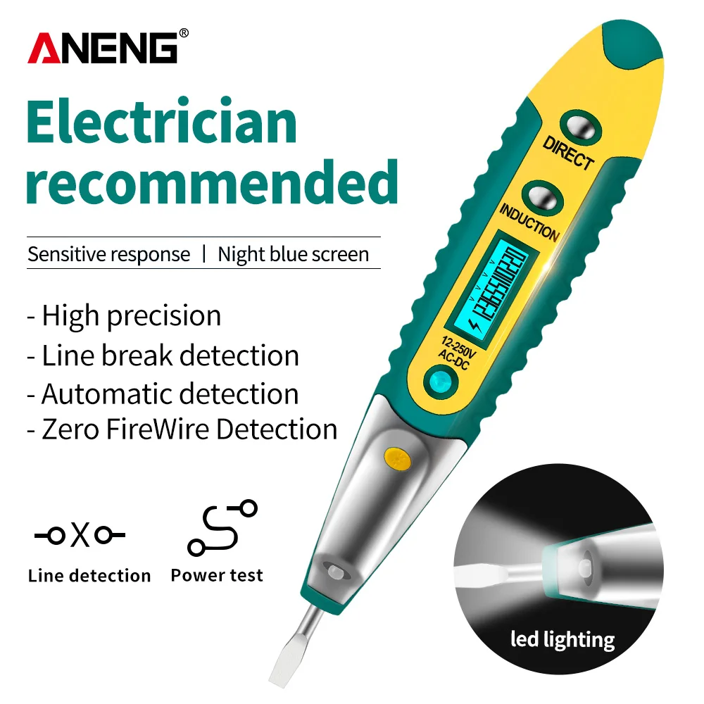 VD700 Digital Test Pencil Tester Electrical Voltage Detector Pen LCD Display Screwdriver AC/DC 12-250V for Electrician Tools
VD700 Digital Test Pencil Tester Electrical Voltage Detector Pen LCD Display Screwdriver AC/DC 12-250V for Electrician Tools