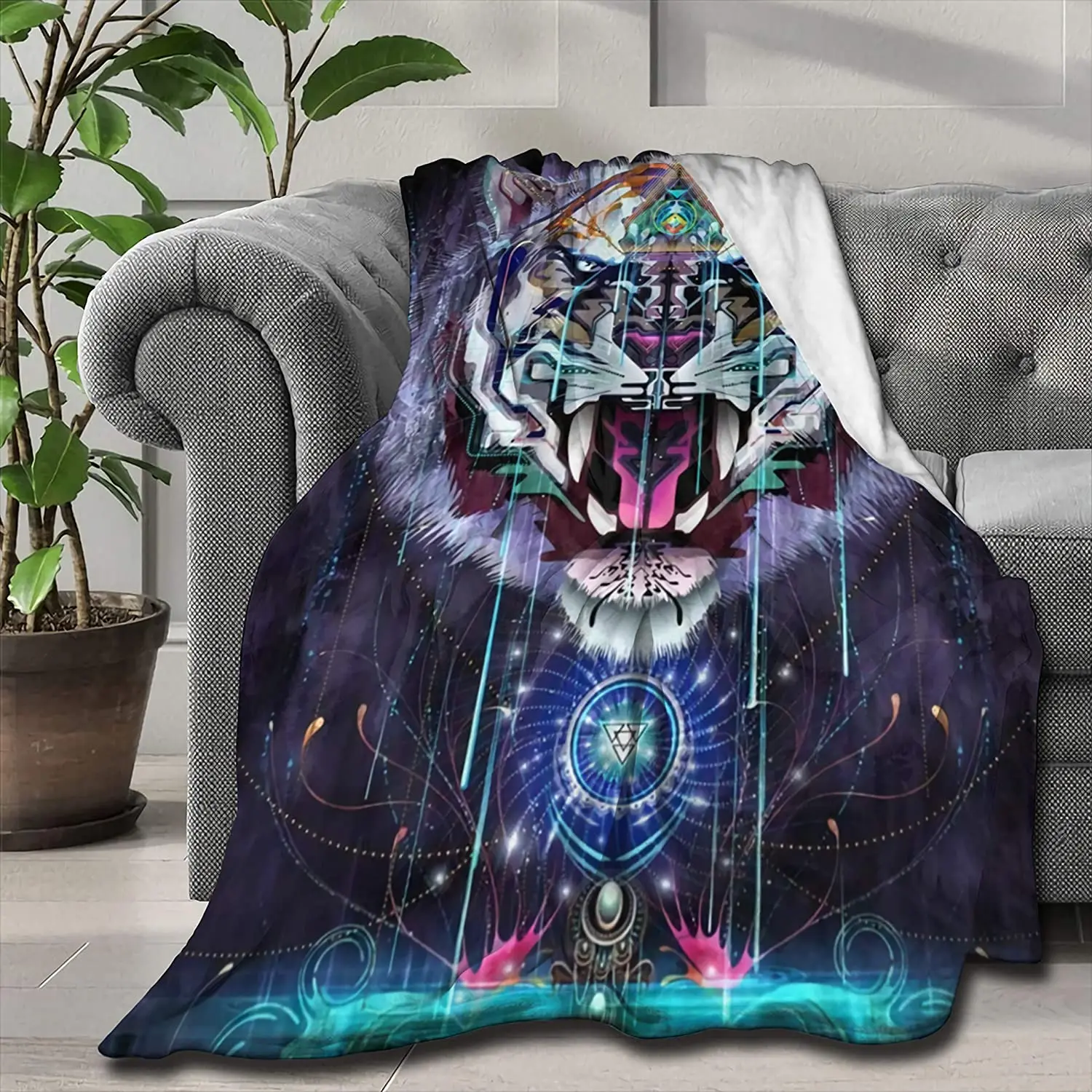 Tiger Lllustration Art Blanket Soft and Lightweight Flannel Throw Suitable for Use in Bed, Living Room and Travel 50"x40 for Kid
Tiger Lllustration Art Blanket Soft and Lightweight Flannel Throw Suitable for Use in Bed, Living Room and Travel 50"x40 for Kid