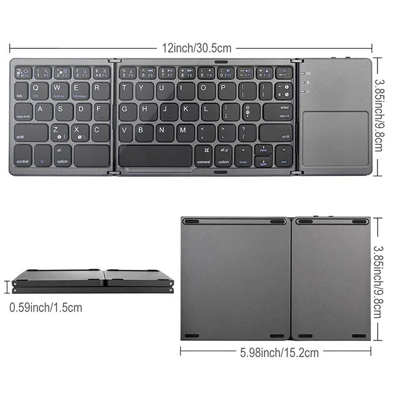 Portable Folding Bluetooth Mini Keyboard Foldable Wireless Touchpad Keyboard @M23
Portable Folding Bluetooth Mini Keyboard Foldable Wireless Touchpad Keyboard @M23