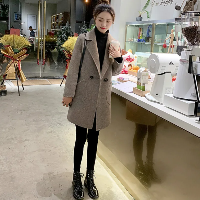 Womens Wool Autumn Double Breasted Solid Turn Down Collar Pockets Simple Elegant Ladies Leisure Fashion Chic Ulzzang Outwear New
Womens Wool Autumn Double Breasted Solid Turn Down Collar Pockets Simple Elegant Ladies Leisure Fashion Chic Ulzzang Outwear New
