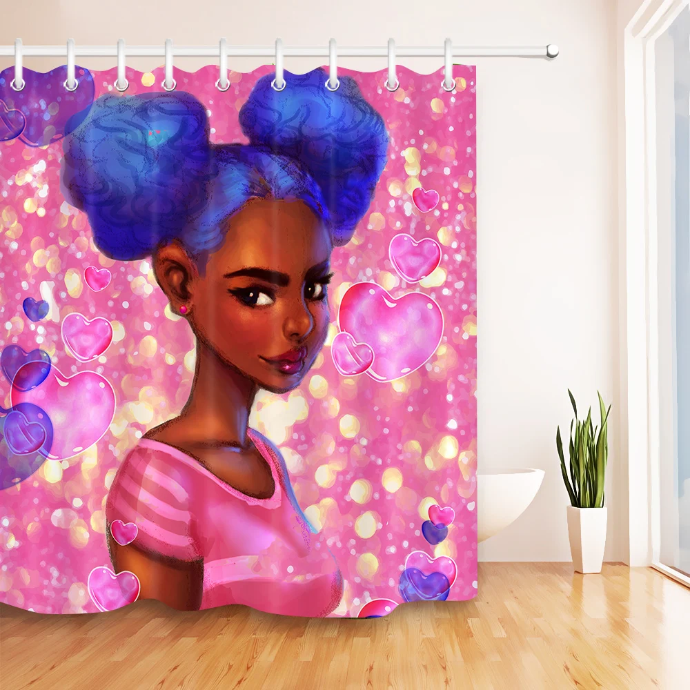 African American Black Women Girl Shower Curtain Waterproof Polyester Fabric Afro Girls African Bathroom Curtains with Hooks
African American Black Women Girl Shower Curtain Waterproof Polyester Fabric Afro Girls African Bathroom Curtains with Hooks