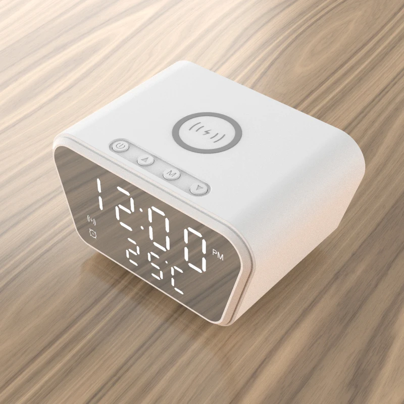 New Mobile Phone Wireless Charging Smart Alarm Clock Displays Temperature HD Mirror Clock With Phone Wireless Charger And Date
New Mobile Phone Wireless Charging Smart Alarm Clock Displays Temperature HD Mirror Clock With Phone Wireless Charger And Date