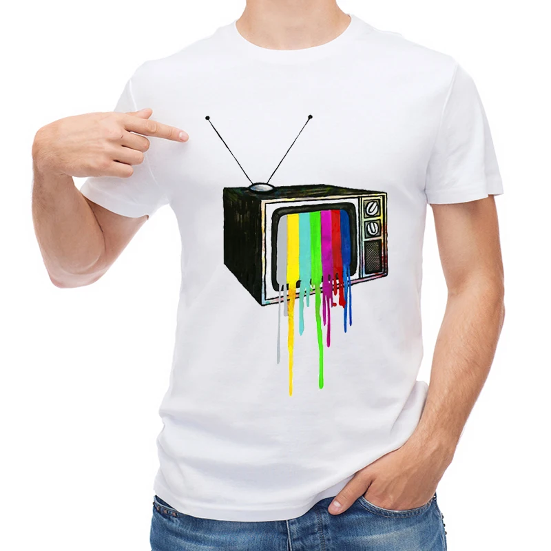 TEEHUB Newest Technicolor Men T Shirt Retro Rainbow TV Printed T-shirt Short Sleeve Casual Tops Fashion Boy Tees
TEEHUB Newest Technicolor Men T Shirt Retro Rainbow TV Printed T-shirt Short Sleeve Casual Tops Fashion Boy Tees