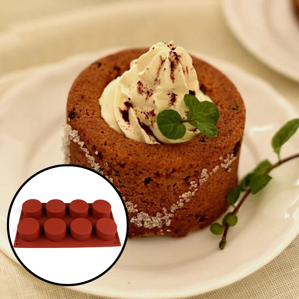 Silicone Chocolate Cake Mold 8 Grids Round Flexible Mousse Cookie Baking Mold Candy Jelly Pudding Making Mould Patisserie new 
Silicone Chocolate Cake Mold 8 Grids Round Flexible Mousse Cookie Baking Mold Candy Jelly Pudding Making Mould Patisserie new