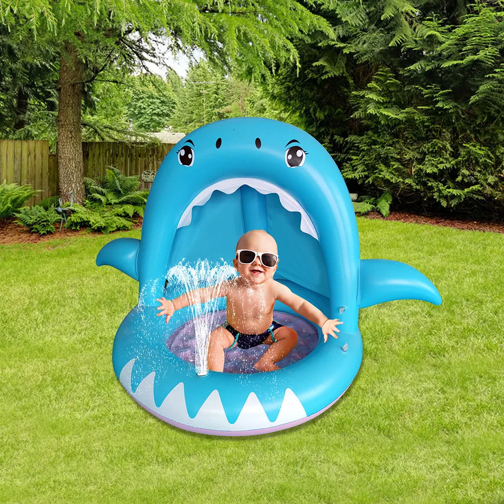 Kids Sprinkler Pool Inflatable Shark Shaped Pool with Canopy Summer Water Play Center for Girls Boys Toddlers Playing Toy
Kids Sprinkler Pool Inflatable Shark Shaped Pool with Canopy Summer Water Play Center for Girls Boys Toddlers Playing Toy