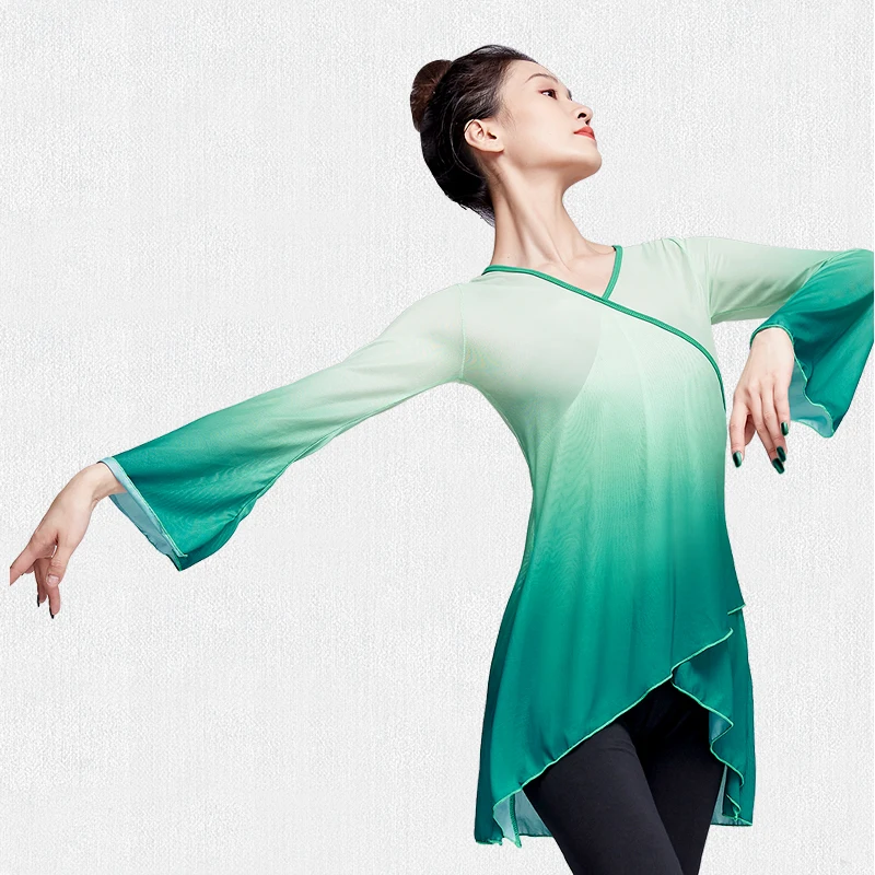 Dance Tops for Women Adults Flare Sleeve Graduated Color Dance Wear Girls Ballet Tops Blue Green Classical Folk Dance Coats
Dance Tops for Women Adults Flare Sleeve Graduated Color Dance Wear Girls Ballet Tops Blue Green Classical Folk Dance Coats