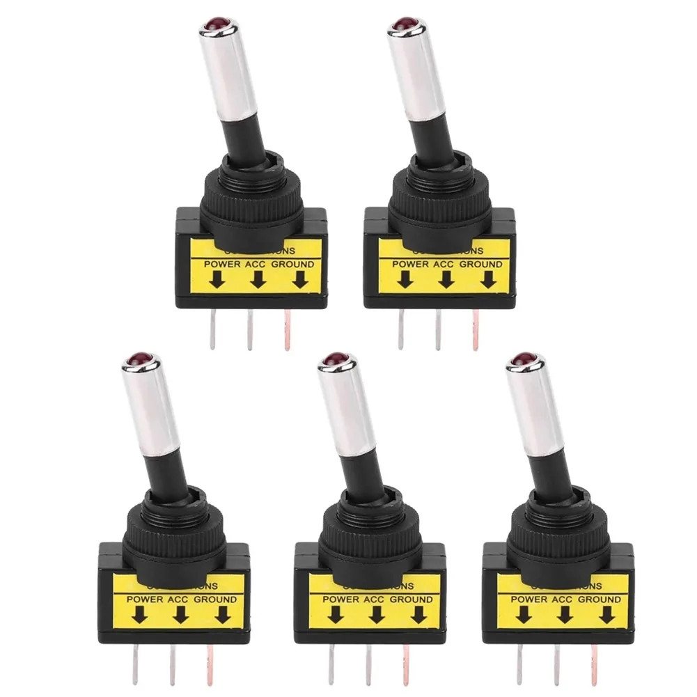 Hot Sale 5Pcs 12V 20A Car Auto Red LED Light Toggle Rocker Switch 3Pin SPST ON/OFF Red LED Switch
Hot Sale 5Pcs 12V 20A Car Auto Red LED Light Toggle Rocker Switch 3Pin SPST ON/OFF Red LED Switch